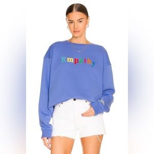 EUC The Mayfair Group Empathy Always Blue Sweatshirt OS Plus
